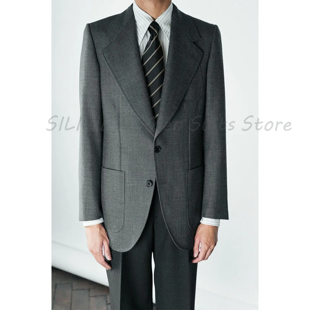 

Luxury Men's Suit Notch Lapel Single Breasted 2 Piece Jacket Pants High Quality Fit Formal Event Banquet Wedding Male Clothing