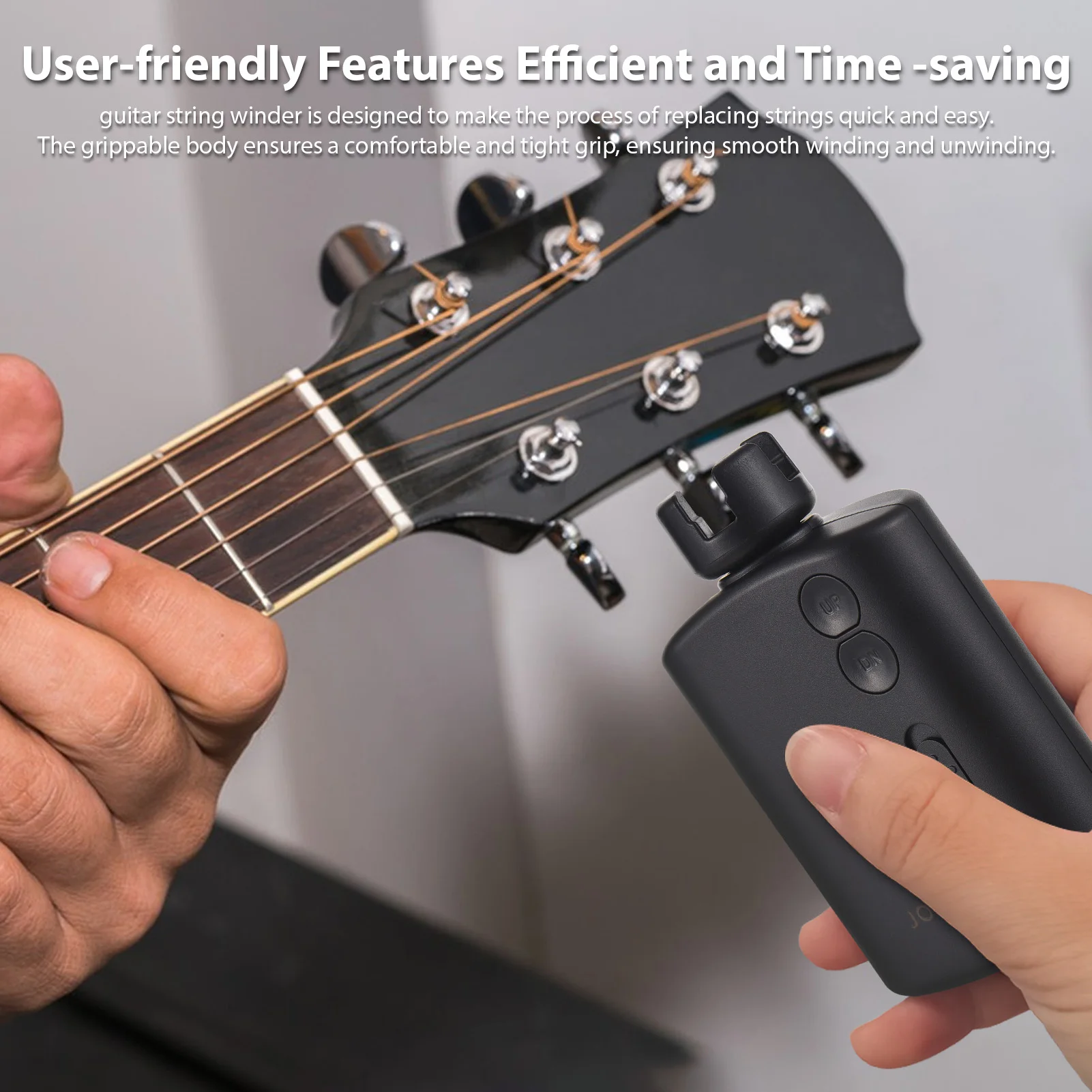Wowoom enrolador de cordas de guitarra, enrolador de cordas elétrico automático, afinador de guitarra inteligente, controle de velocidade de 2 etapas, ferramentas de instrumento de cordas