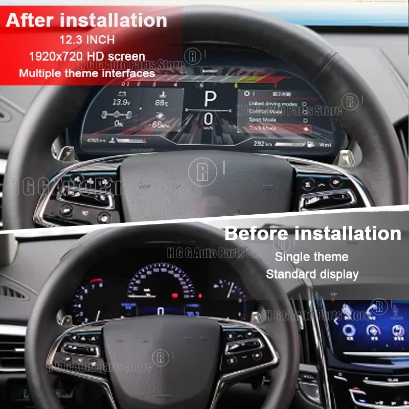 مجموعة أدوات رقمية للسيارة لكاديلاك ATS ATS-L 2014-2017 عداد السرعة اللاسلكي CarPlay لوحة القيادة مقياس قمرة القيادة الافتراضي #2