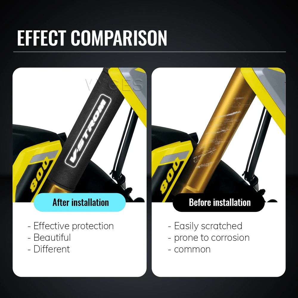 For Suzuki V-Strom DL1050 DL1000 DL800 VStrom DL 1050 1000 800 Front Fork Protection Cover Shock Absorber Dust Protector view 3