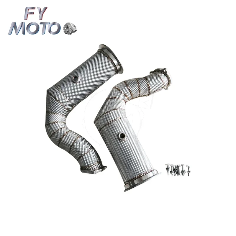 Exhaust Catted Downpipe For Porsche Cayenne Turbo S E-Hybrid / Cayenne Turbo S E-Hybrid Coupe 4.0 680hp With Heat Shield 2019+