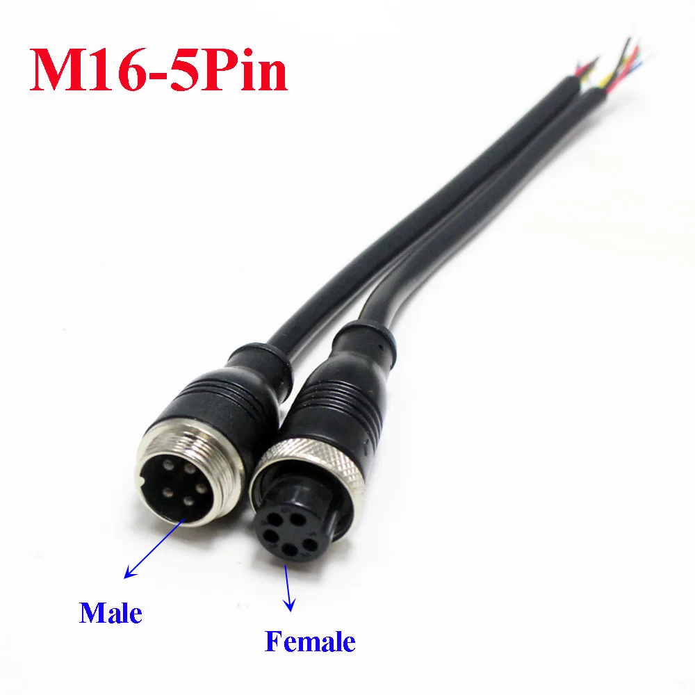 1set 20cm M16 GX16 2/3/4/5/6/8 Pin Aviation Cable M16 Signal Wire Male / Female Plug for Car Camera/ DVR & CCTV Monitor