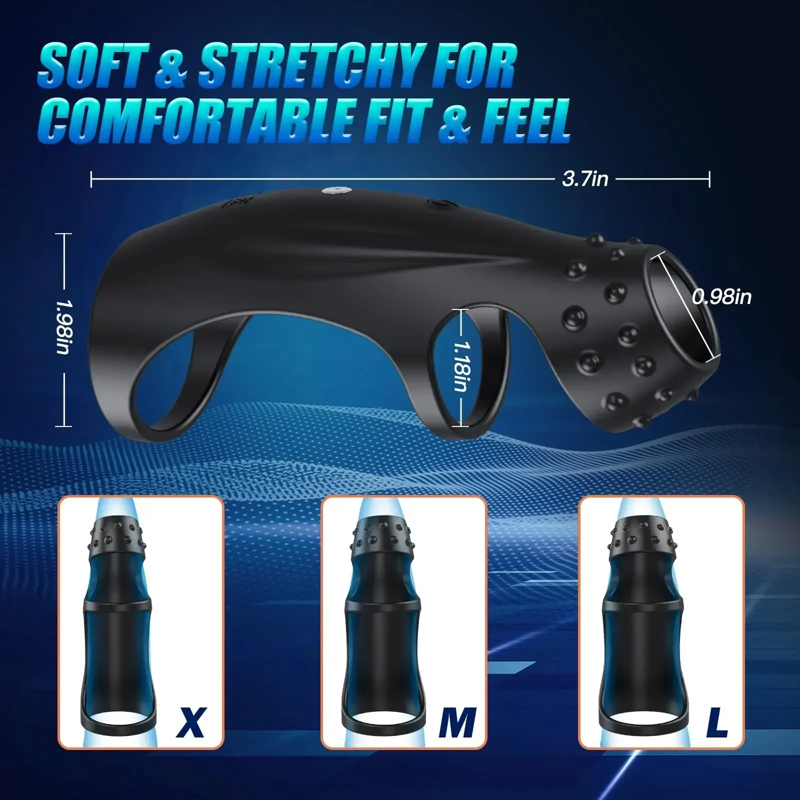 SENSIVO ذكر عن بعد تهتز الديك سيليكون كم حلقة تأخير القذف القضيب توسيع الجنس لعب للرجال الخصية هزاز #5