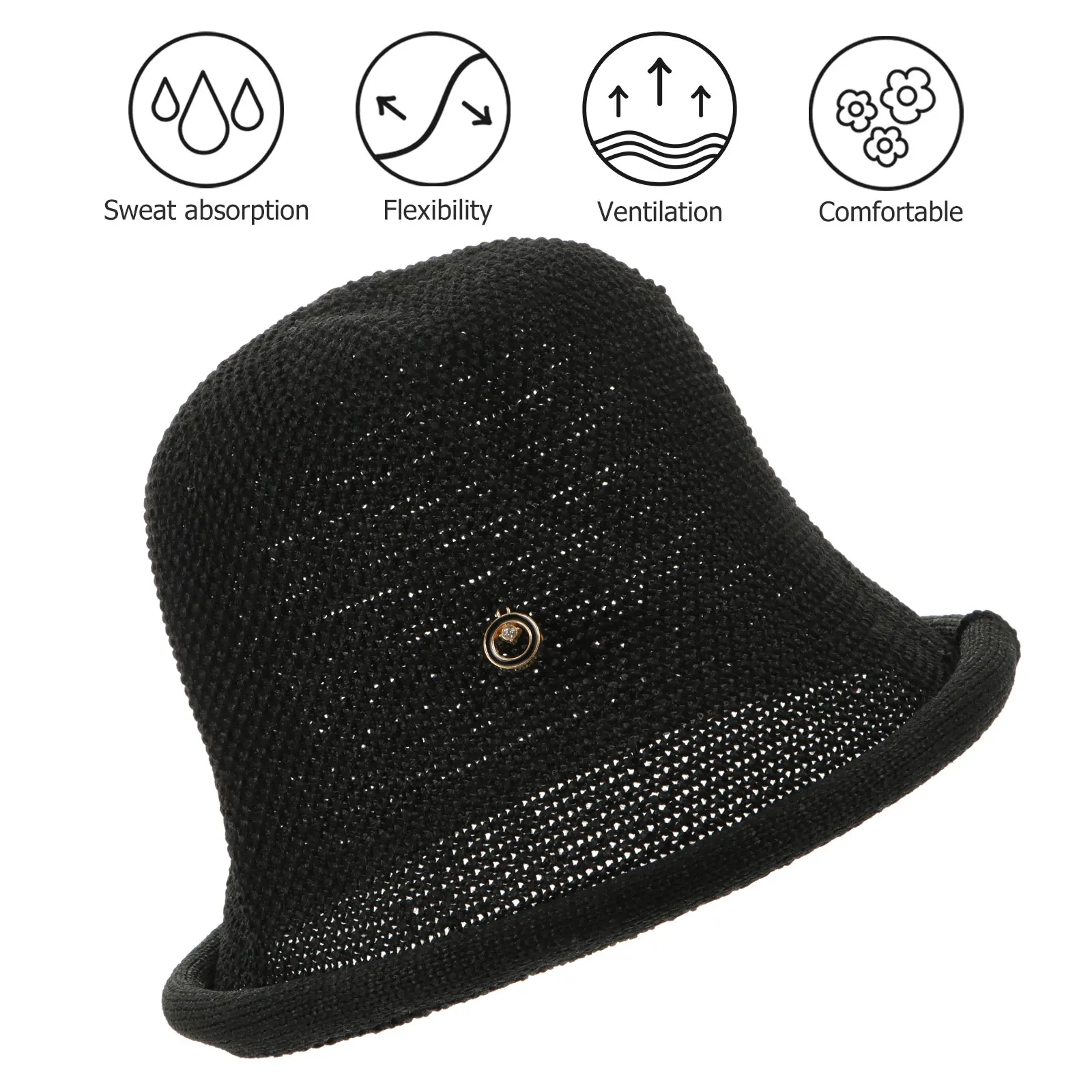 

Hat Fine Workmanship Outdoor Sun Generous Ladies Summer Hats Polyester Cotton Brimmed Exquisite Details Attractive