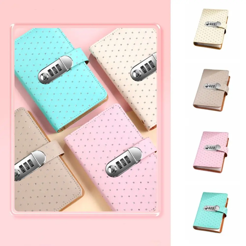 50Sheets Saving Money Binder Little Crystal Cover PU Leather Budget Binder with Lock Cash Envelopes Refillable Planner Organizer
