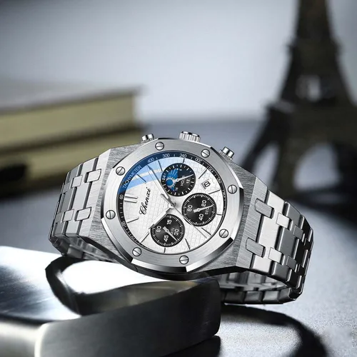 Relojes CHENXI para hombre, calendario de marca de lujo, reloj de pulsera luminoso resistente al agua para hombre, reloj deportivo de acero inoxidable de cuarzo de alta calidad