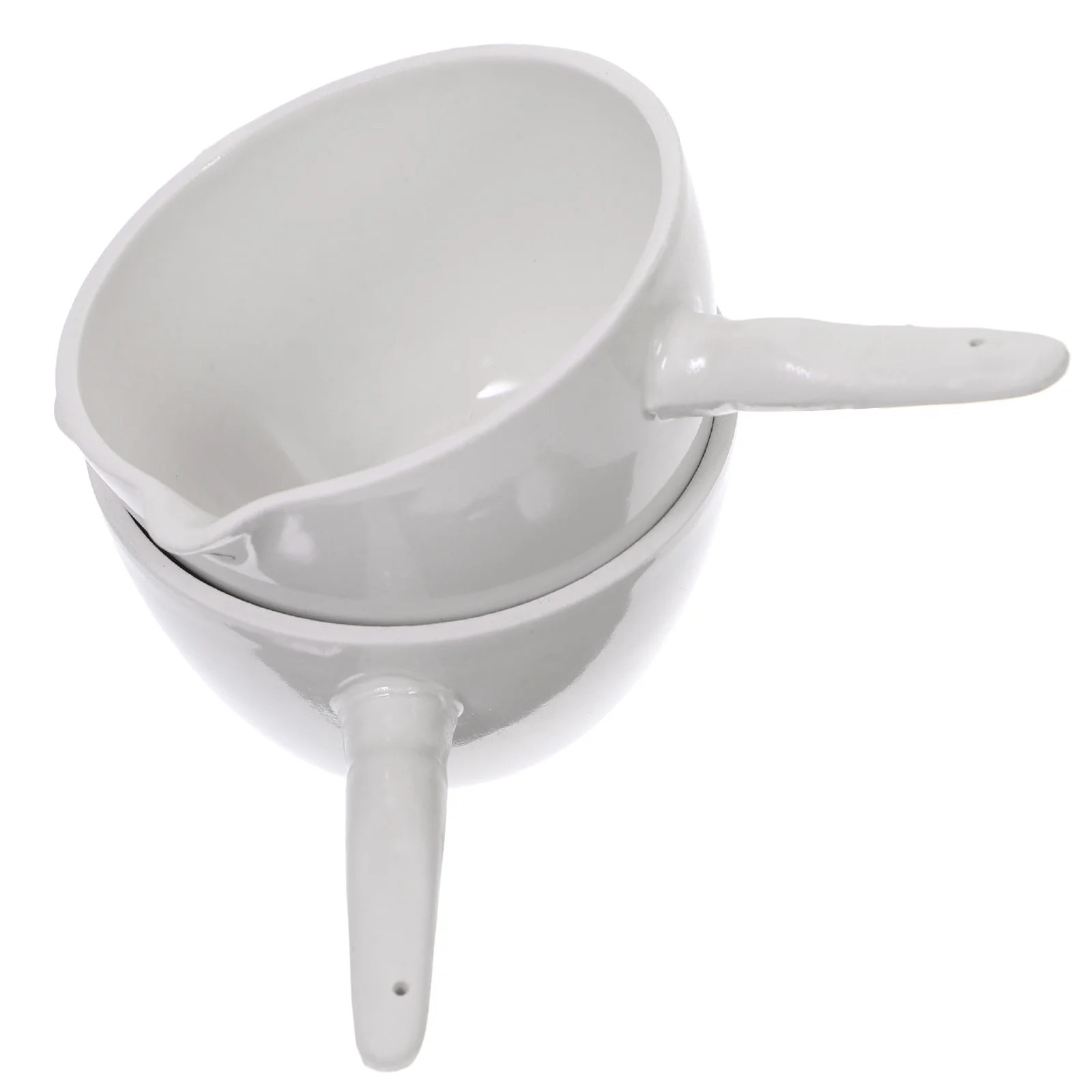

2 Pcs Evaporating Dish with Spout Laboratory Bowl Handle Premium Material Round Basin Container