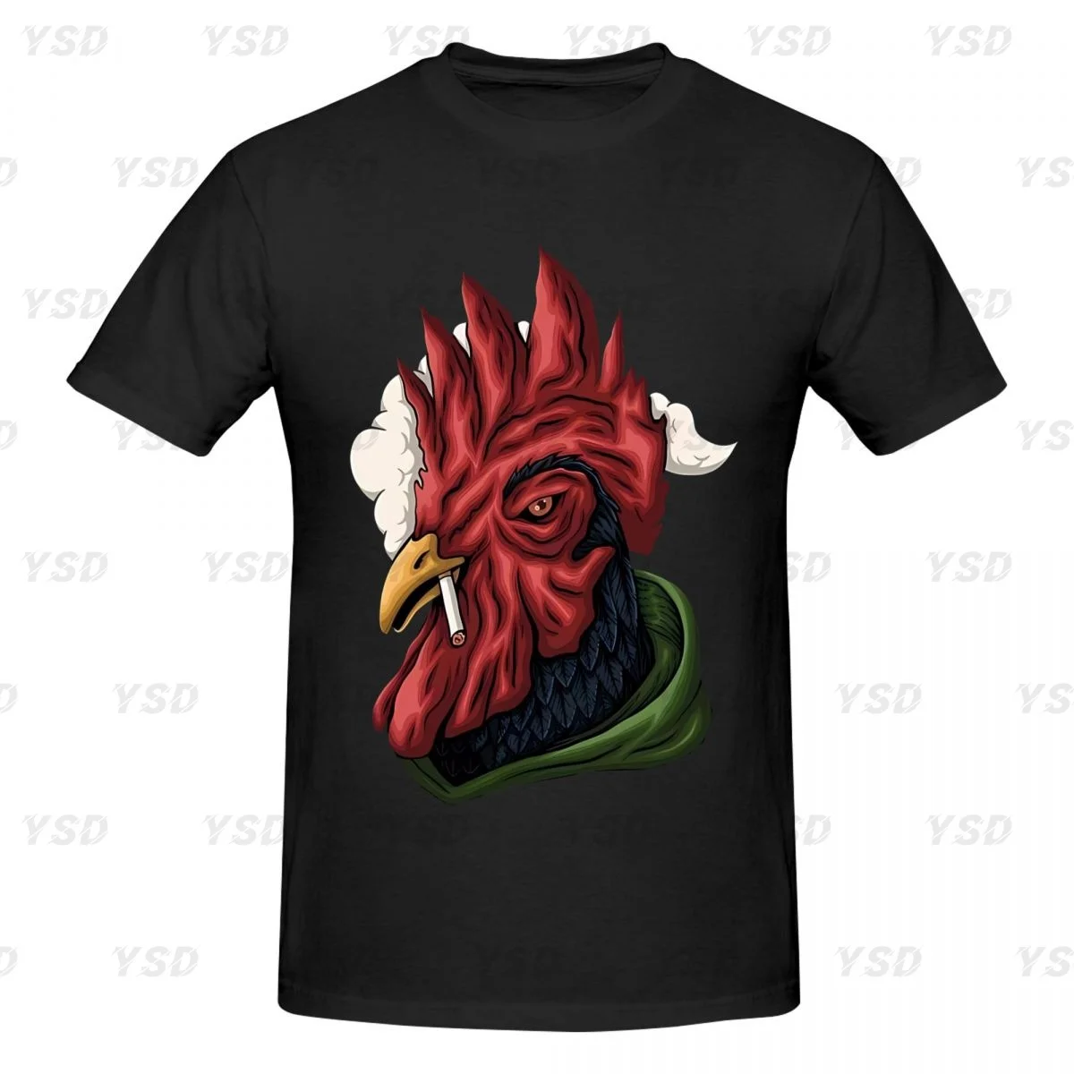 THE ROOSTER Men's Cotton tight fitting sports T-shirt, Breathable, Oversized print Tee shirt