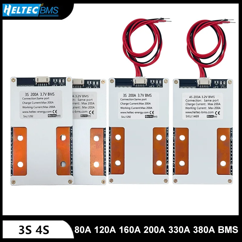 Heltecbms 3S 4S bms 12v lifepo4/18650/21700 литиевая батарея 80A 100A 120A 160A 200A 300A 330A380A балансировочная плата 12V ИБП инвертор