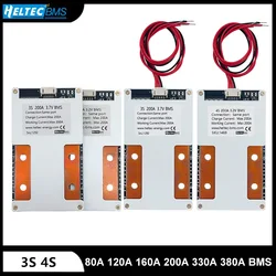 Heltecbms 3S 4S bms 12v lifepo4/18650/21700 lithium battery 80A 120A 160A 200A 330A 380A balance board 12V UPS inverter