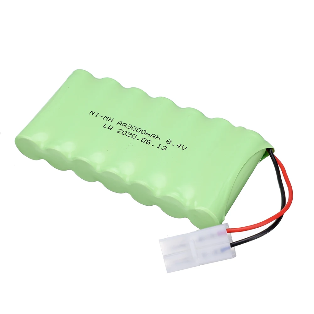 Bateria NiMH para Carros RC, Caminhões RC, Tanques RC, Trem, Barcos, Robôs, Armas Brinquedos, Modelo Ni-MH AA, 8.4V, 3000mAh