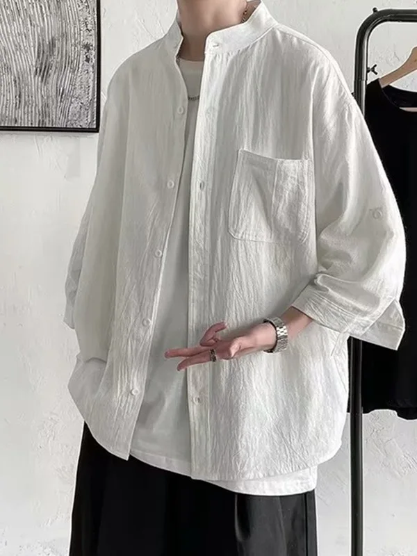 

Loose Fit Linen Cotton Casual irt Men's Long Sve Seven Sve Cotton Linen ort Sve een irt Breathable Summer Fa...