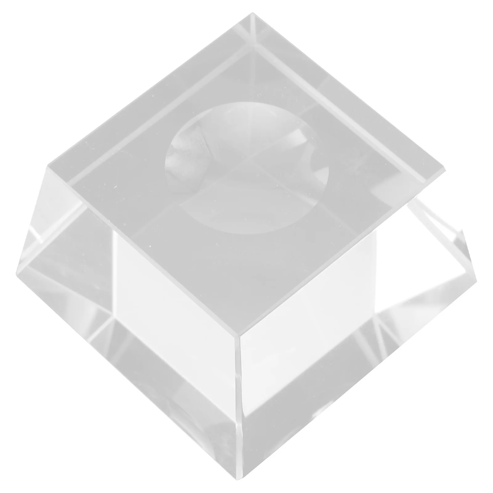 

Crystal-Ball Base Transparent Glass Pedestal Trapezoid Shape Decorative Display Stand Desktop Crystal-Ball Stand