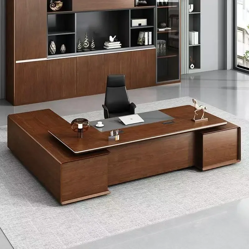 

Large L Shaped OfficeTable Drawer Cabinet Asthetic Manager Office Desks Wooden Executive Escritorios De Oficina Accessories