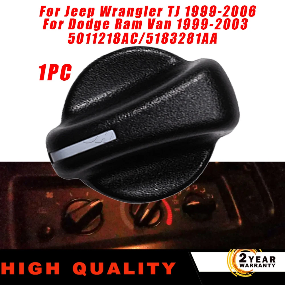 

1PC For Jeep Wrangler TJ 99-06 Dodge Ram 99-03 A/C Heater Air Conditioner Climate Control Switch Knob Button 5011218AC 5183281AA
