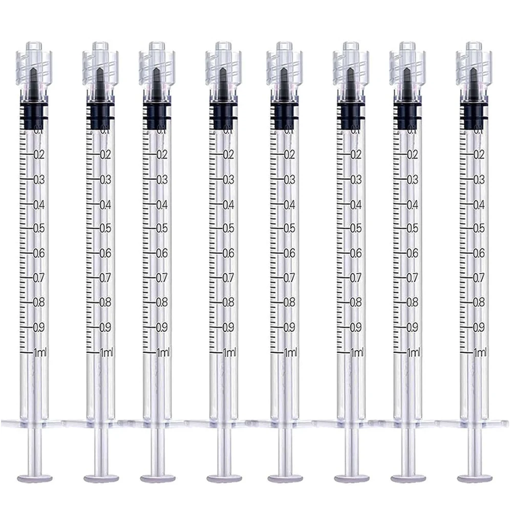 Jeringas de Plástico de 1 ml con Cierre Luer, Esterilizadas, en Envase Individual, para Laboratorio, Inyector de Pegamento, Dispensador, Muestreador, Herramientas de Laboratorio