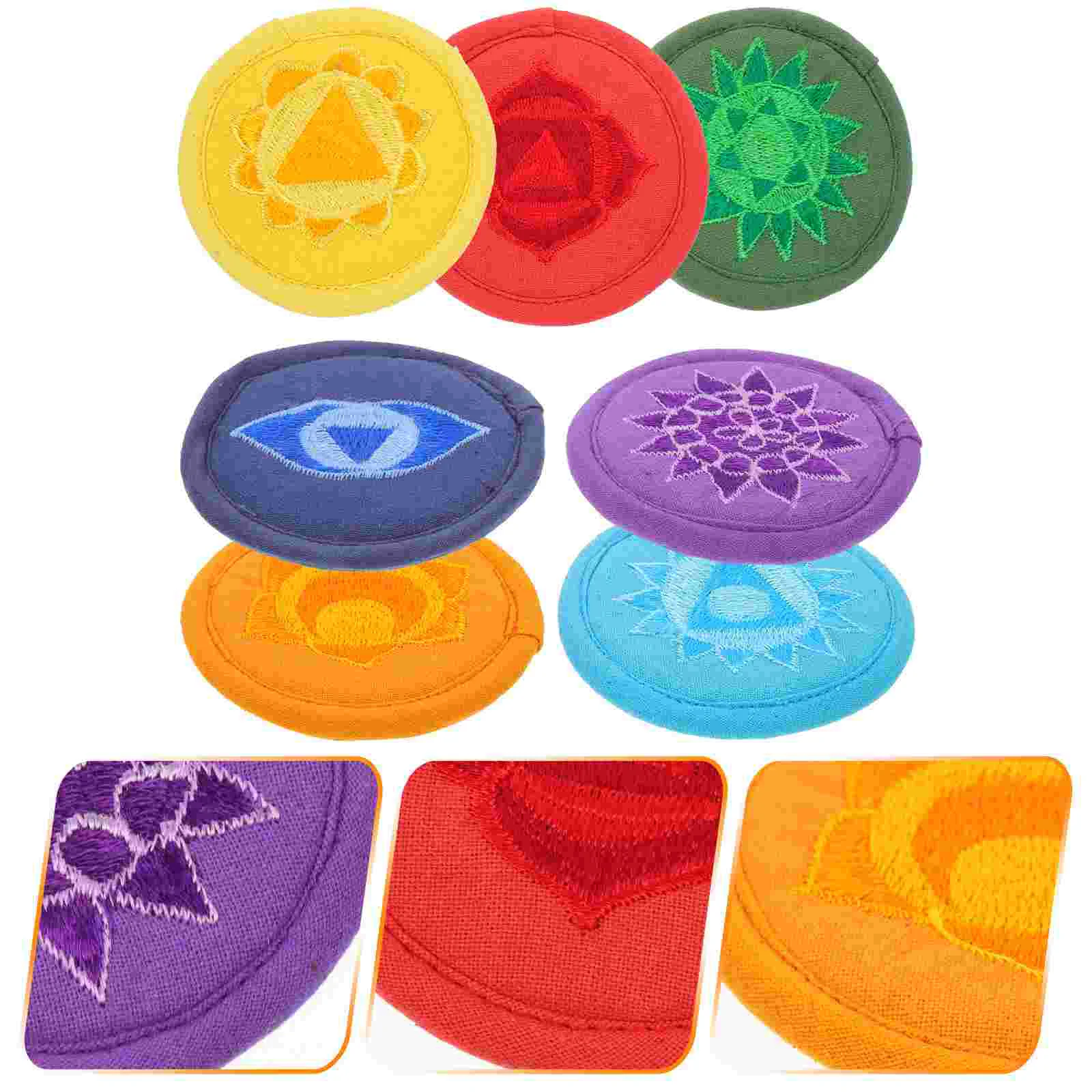 

7 Pcs Bowl Bottom Mat Prayer Cushion Buddha Sound Pad Tibetan Singing Polyester Pillow