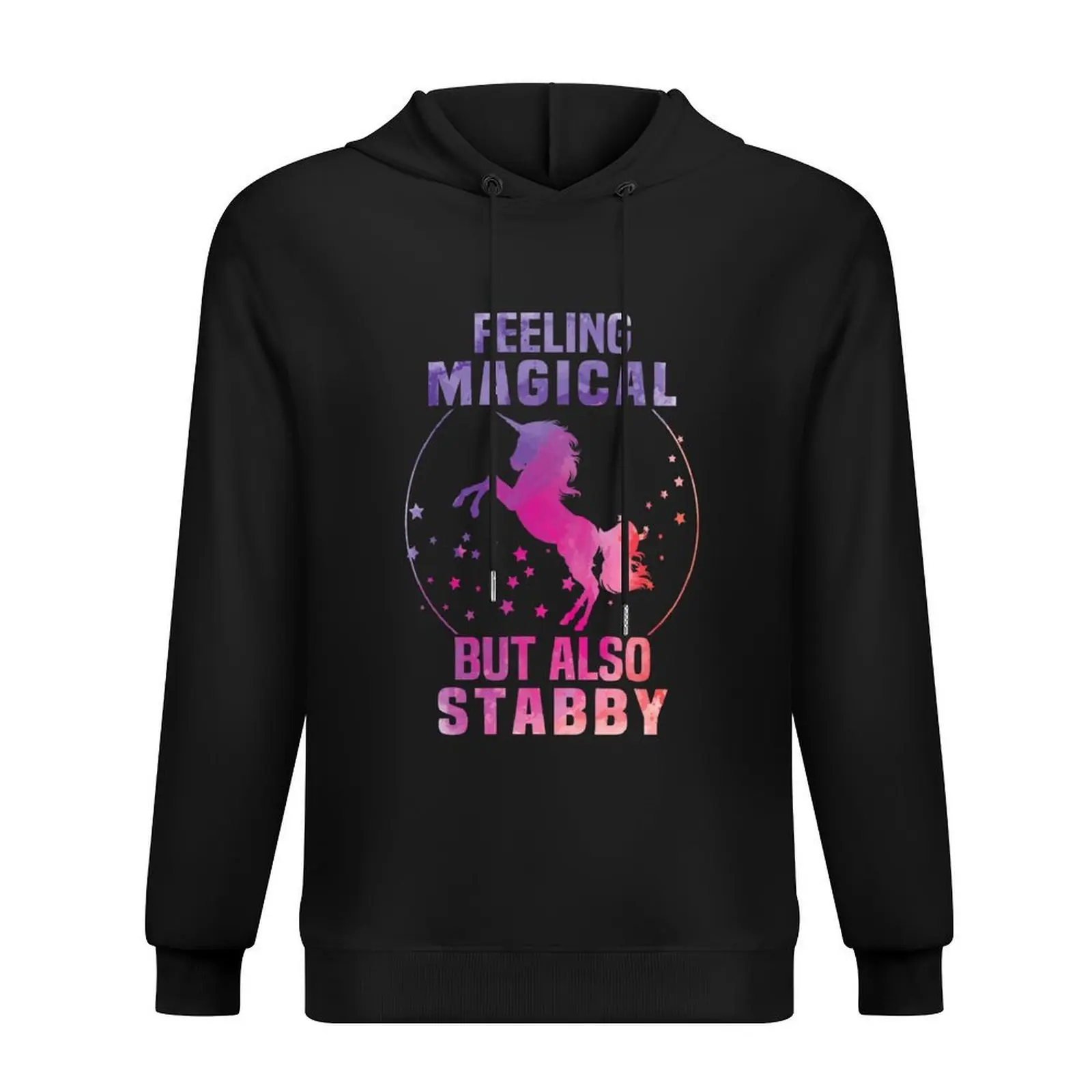 

Feeling magical but also Stabby, watercolor Unicorn Hoodie men's winter sweater blouse mens clothes men hoodie