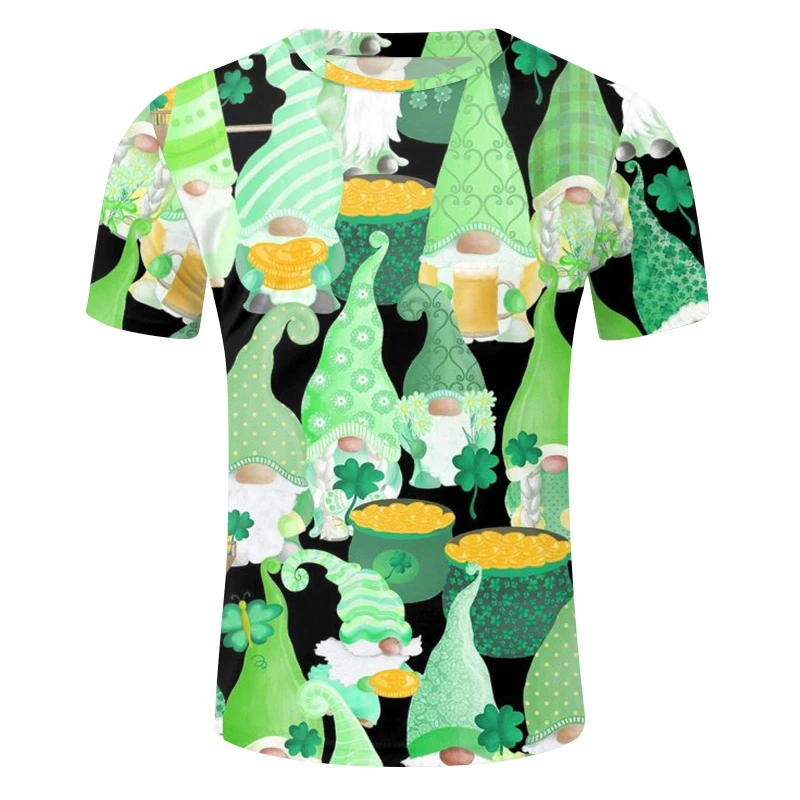 3D Print Saint Patrick T Shirt Kids Men Tops Tee Green Clover Pattern T-Shirt For Men Women Shirt Fashion T Shirt Men Clothing