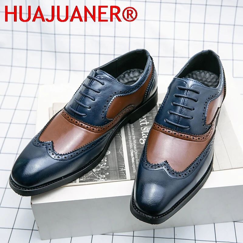 

Высококачественные кожаные туфли-броги для мужчин, классические мужские кожаные туфли для торжественных случаев, деловые оксфорды для мужчин.