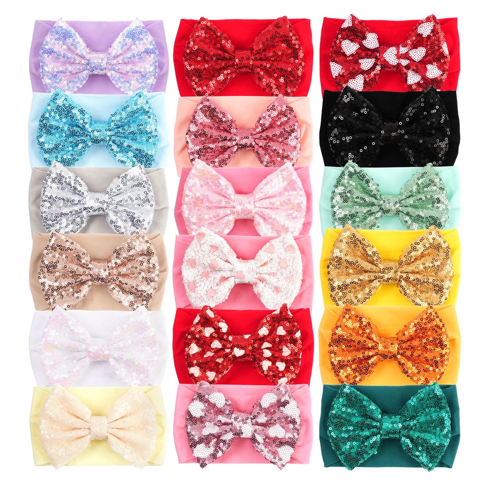

10pcs/lot Soft Cute Bow Baby Headwear Fashion Solid Color Children's Hairbands Holiday Birthday Party DIY Hair Accessories Gifts
