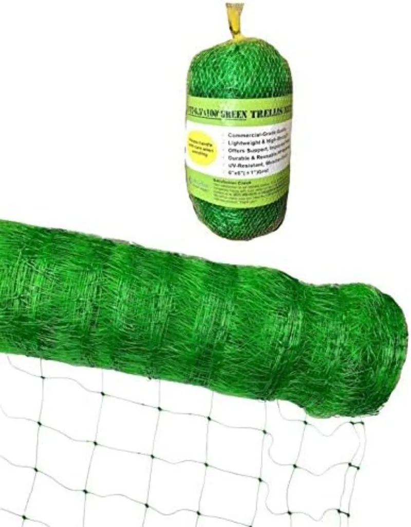 

Green Plastic Trellis Netting for Climbing Plants Vegetables Polypropylene Plant Support Garden Net (6.5 ft x 250 ft)
