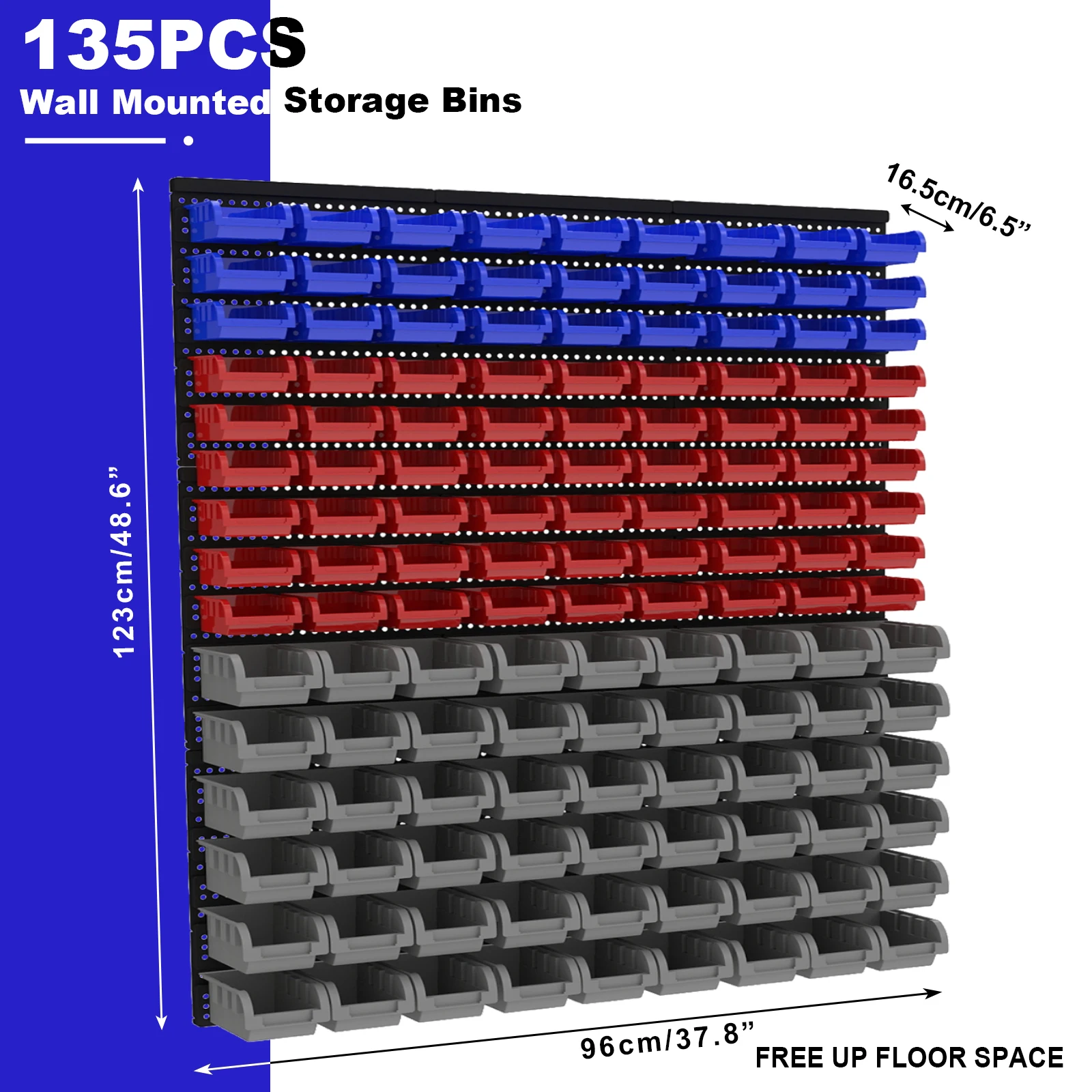 

45/90/135 шт. настенная система органайзера для инструментов с контейнерами и держателями для хранения - прочная стойка для гаража и мастерской своими руками для винтов, гаек
