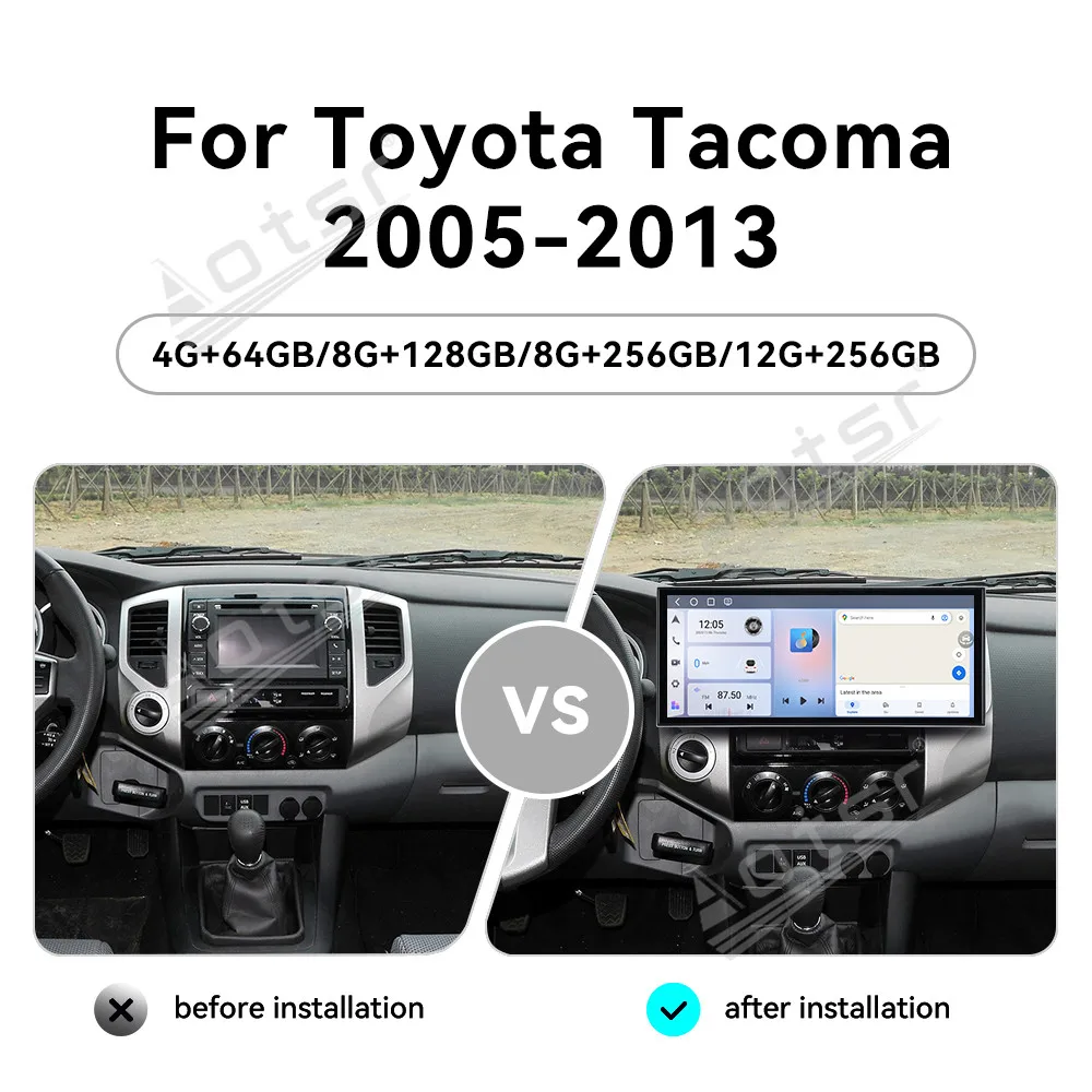CarPlay 15.8’’ Android 15 For Toyota Tacoma 2005-2013  Car gadgets Car Radio Car GPS Navigation HD Screen Multimedia Player Head