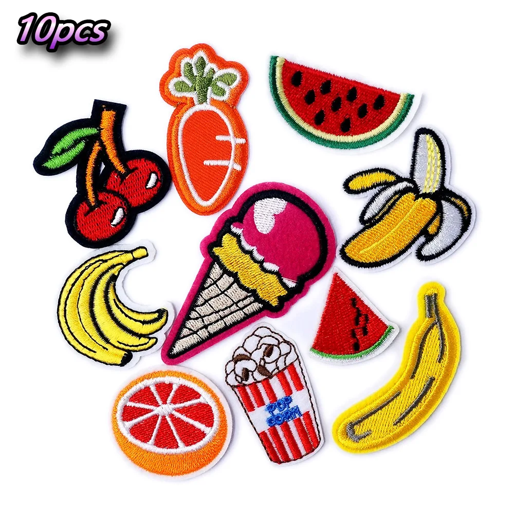 

10Pcs/Lot Watermelon Banana Embroidered Patches Applique Sewing Clothes Accessories Apparel Sewing Supplies Patch Decoration