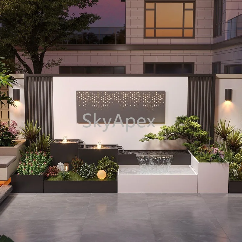 جدار ستارة مائية للحديقة من الفولاذ المقاوم للصدأ - شاشة شلال متينة مقاومة للصدأ لإعادة تدويرها لمناظر الطبيعية في الفيلا وبركة الأسماك