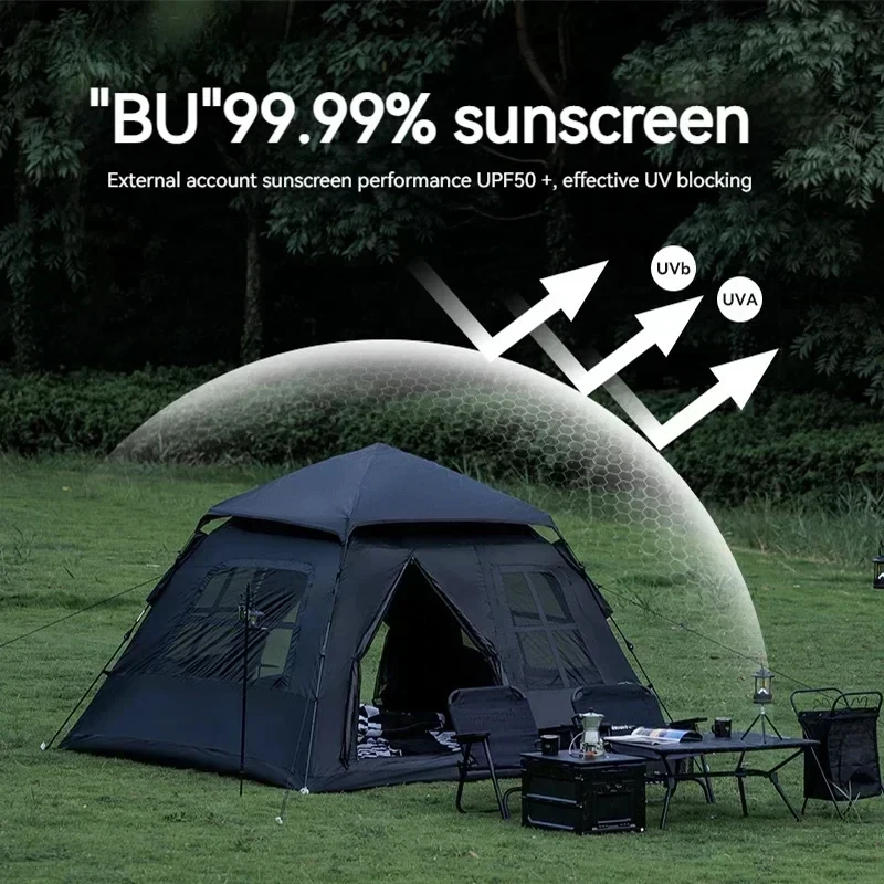 4-5 أشخاص مقاوم للماء أوتوماتيكي بلمسة واحدة خفيف الوزن محمول قابل للطي للشاطئ كبير هرم خيام سفر للتخييم العائلي