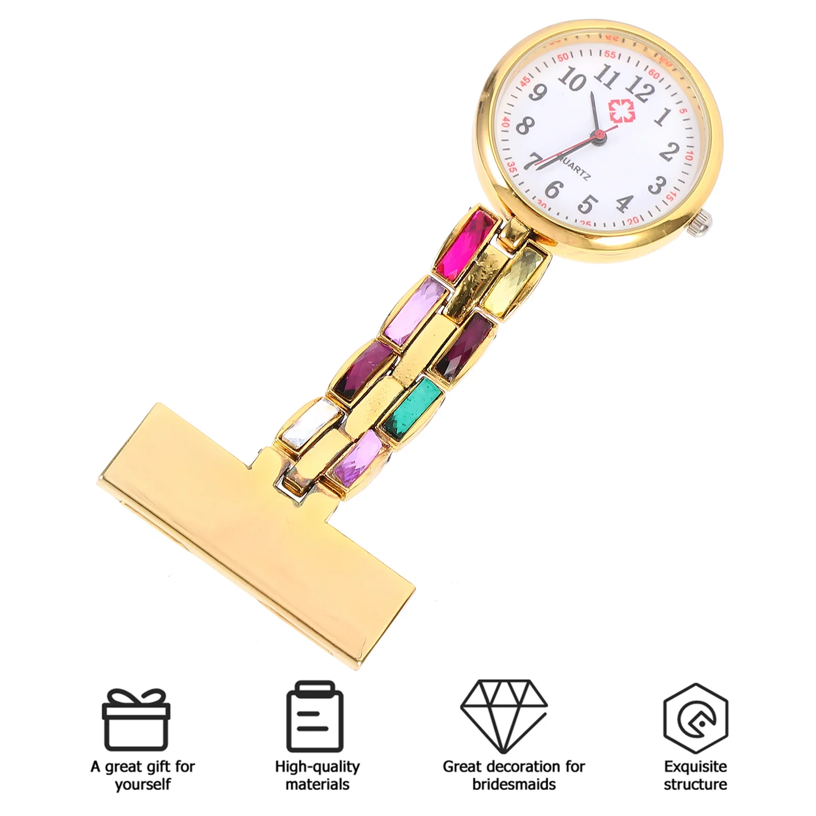 

Nurse Watch Durable Alloy Design Practical Hanging Pocket Watch for Student Nurse Doctors Healthcare Staff