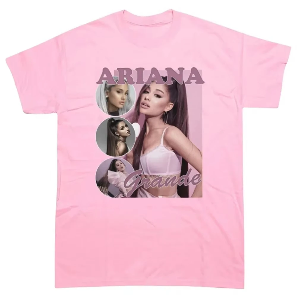 تي شيرت American Street Fashion Brand A Sister Ariana Grande مع نفس الطباعة الطرفية Super Fire بأكمام قصيرة #3