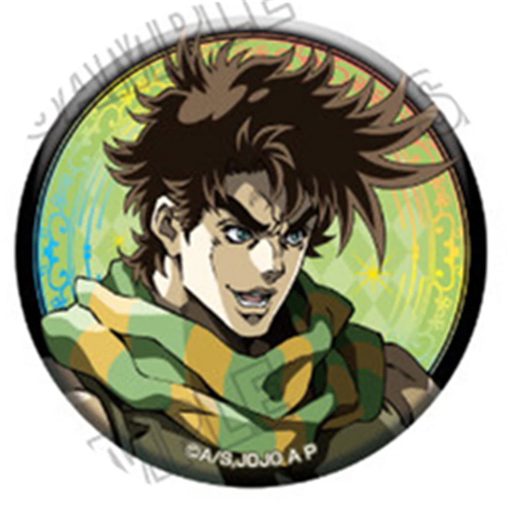 58mm Anime JoJo's Bizarre Adventure Caesar Joseph Joestar Kars Cosplay COSTUME Badge Pin SPTE Tinplate Brooch﻿ Prop Gift