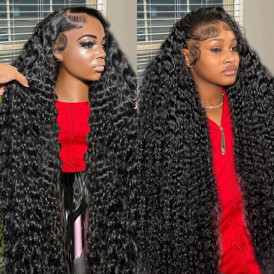 300 الكثافة موجة عميقة الدانتيل شعر مستعار أمامي 13x6 Hd الدانتيل الباروكة الأمامية 13x4 13x6 شعر بشري مجعد الباروكات للنساء 360 قبل قطعها الدانتيل الباروكة