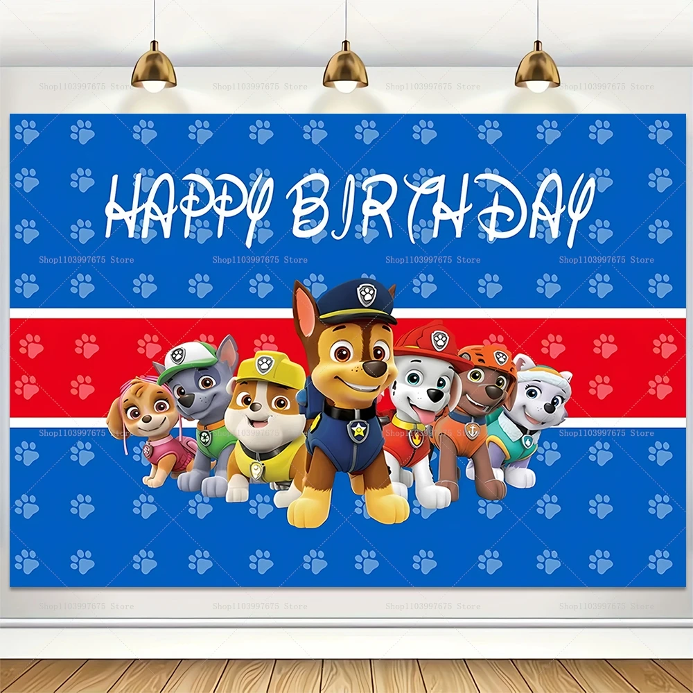 Skye Everest Paw Patrol Backdrops Girl Kids Birthday Party Decor Photography Background Baby Shower Banner Poster Photo Studio