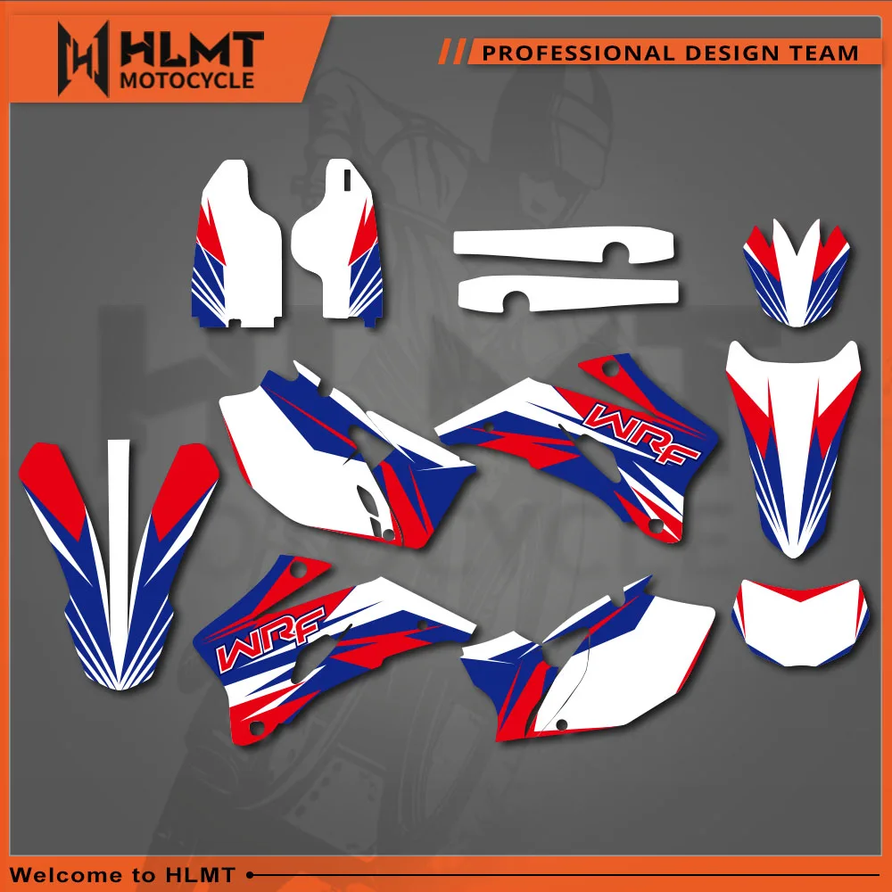 HLMT-Gráficos personalizados Fundos Adesivos, decalques para Yamaha WR250F, WR450F, 2007, 2008, 2009, 2010, 2011, WR 250F, 450F