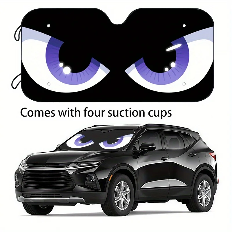 

1pc Funny Eyes Car Sun Visor 2 Sizes To Choose From, Holiday Gift Choice Car Windshield Sun Visor, Your Car Stays Cool And Preve