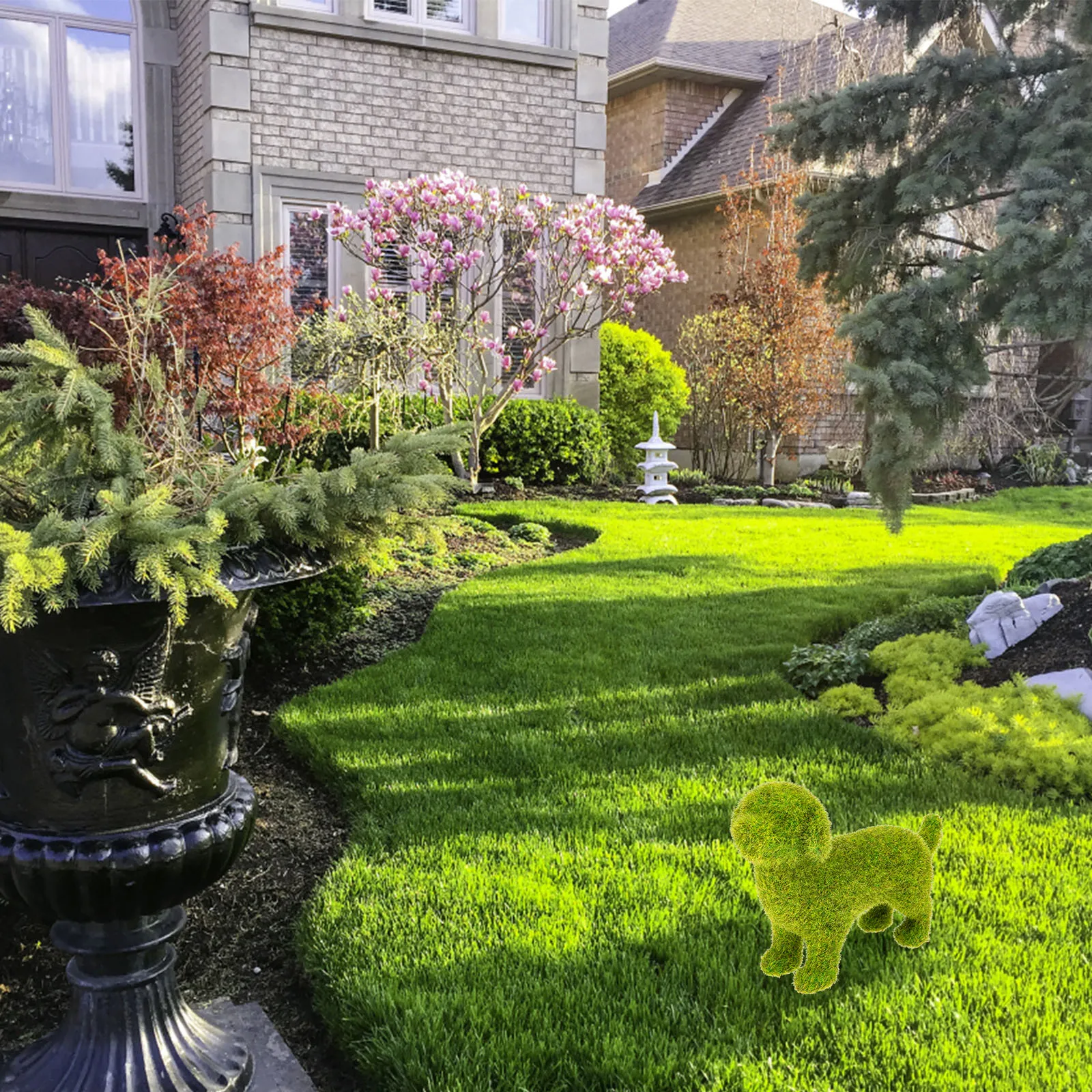 

Dog Lightweight Flocking Animal Ornament For Garden Yard Home Decor Outdoor Indoor Decoration Garden Dog Ornament