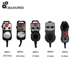 CNC 4/5/6-axis mpg pendant handwheel manual pulse generator with emergency stop for Siemens Mitsubishi Fanuc system