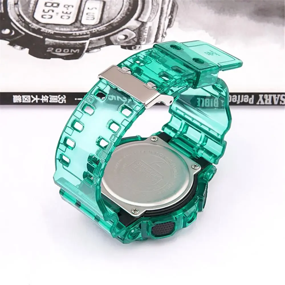 Transparent Resin Sport Strap for Casio G-Shock GA-100/110/120/150/200/300 GD-100/110/120 GAX-100 TPU Replacement Wrist Band