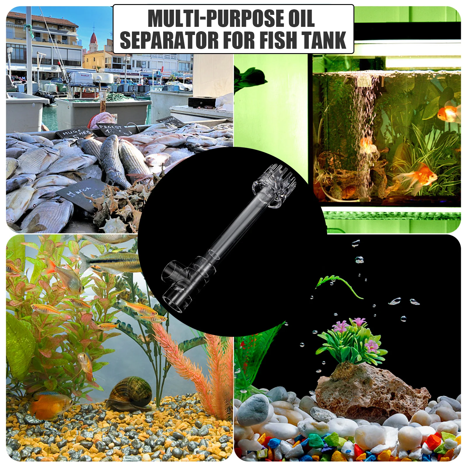 

1Pcs Aquarium Oil Film Remover ABS Material Fish Tank Surface Protein Skimmer Filter Durable Practical Degreasing Tool