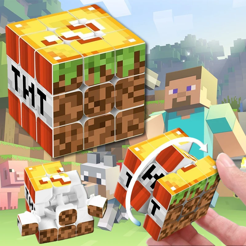 Minecraft трехступенчатый волшебный куб, развивающие игрушки Magico 3x3, детский кубик восстановления, игрушка для снятия стресса, забавные интеллектуальные кубики, игрушка