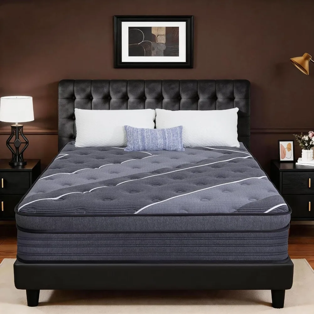 Queen Size Mattress 12 Inch, Hotel-Level Luxury Hybrid Queen Mattress in a Box, Cooling Gel Memory Foam & Upgraded, Customized