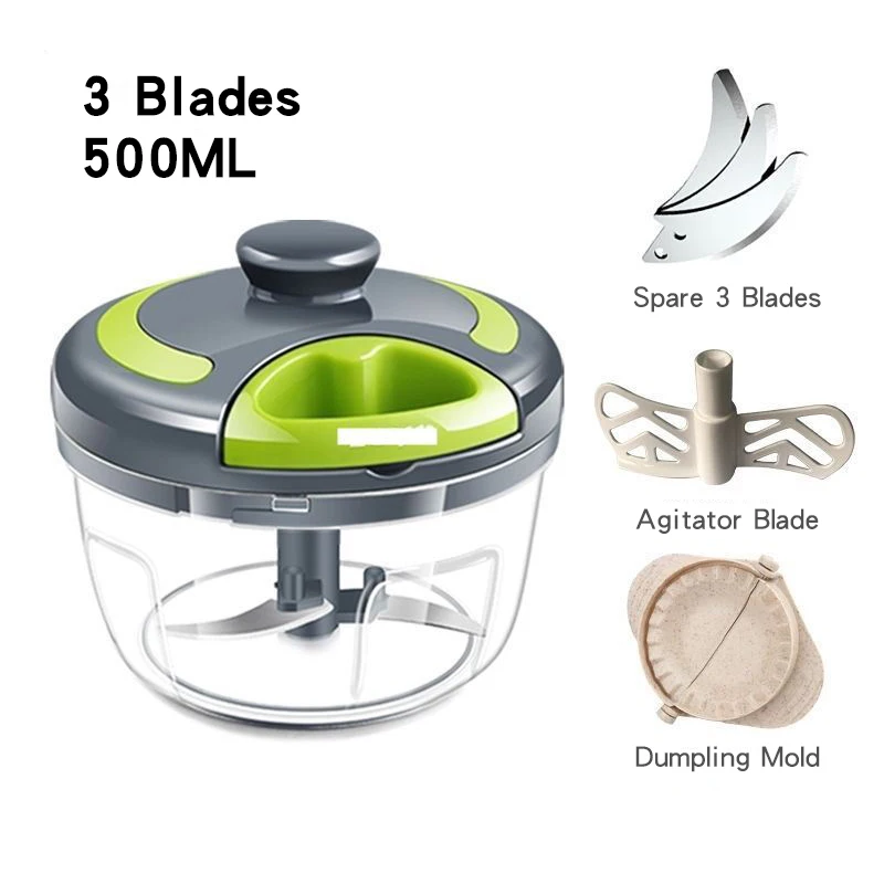 Manual Meat Grinder Hand-pulled Vegetable Cutter 500ml/900ml Kitchen Tools Hand Mixer Chop Meat Fruit Vegetable Wist Shredder