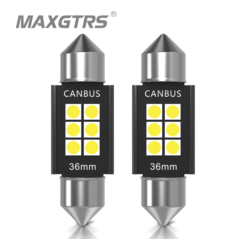 Luz LED de lectura Interior para coche, lámpara de mapa, Bombilla para matrícula, Canbus, sin errores, 12V, 2x31, 36, 39, 41mm, C5W, C10W, 3030