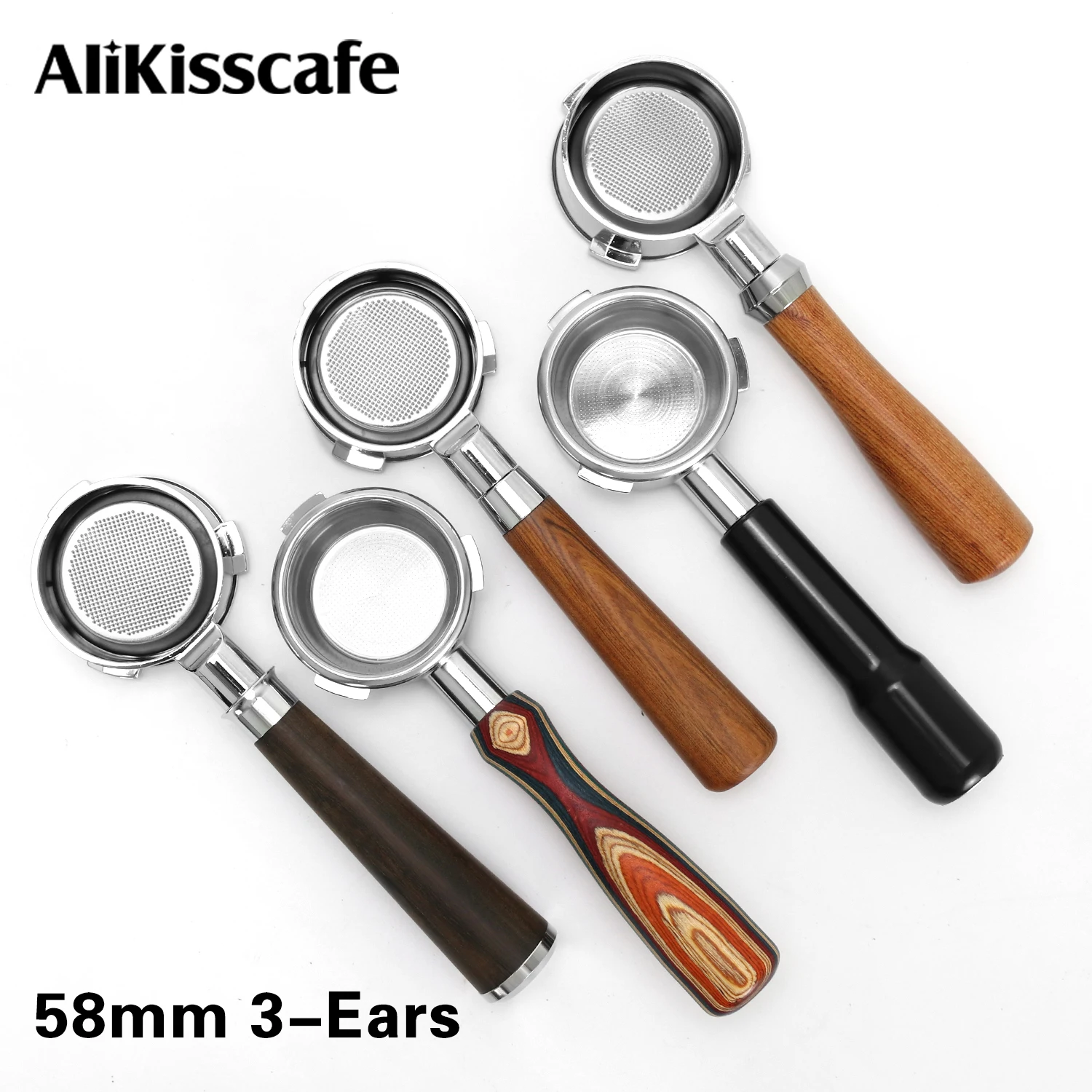 Portafilter sem fundo de 3 orelhas, 58mm, para hibrew h7 h7a h10a breville barista max mini sunbeam ferramenta de café acessório de máquina de café expresso