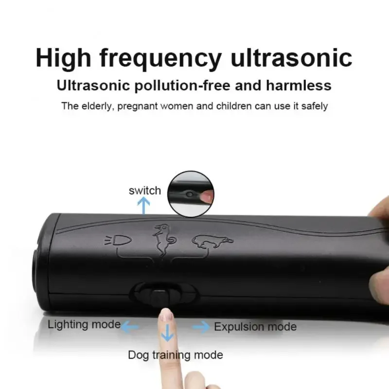 Pet Dog Repeller Anti Barking Stop Bark Training Device Trainer LED Ultrasonic 3 in 1 Anti Barking Ultrasonic Without Battery