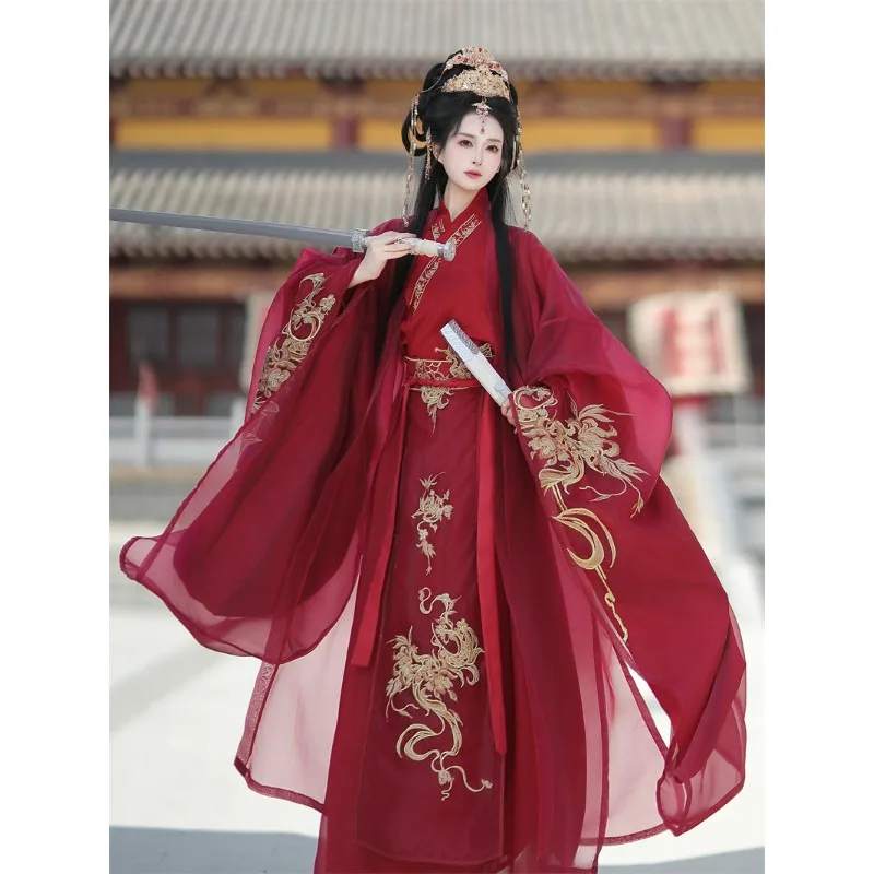 

Hanfu female Wei Jinfeng cross-necked large-sleeved shirt embroidered high-end daily spring and summer new models