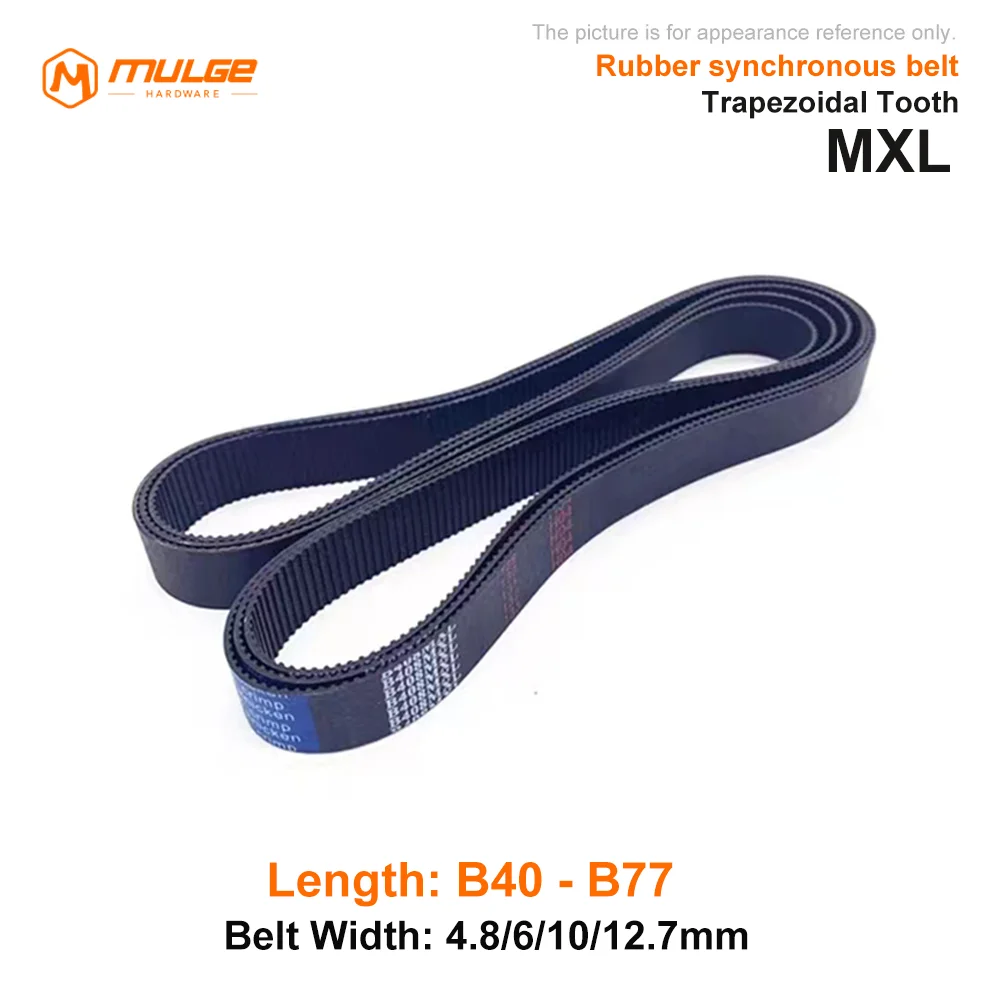 MXL Timing Belt Width 4.8/6/10/12.7mm Trapezoidal Tooth Closed Loop Rubber Synchronous Belt B40 To B77